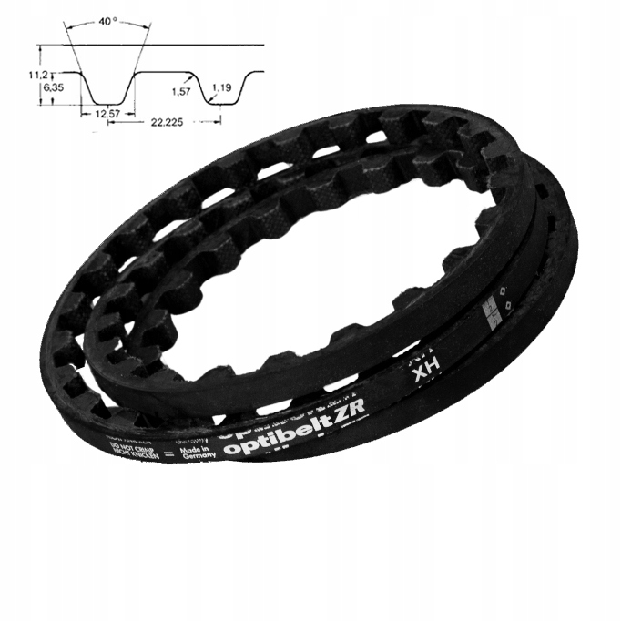Ozubený remeň ZR 507XH dĺžka 1287,78 mm šírka 35 mm OPTIBELT 58 zubov